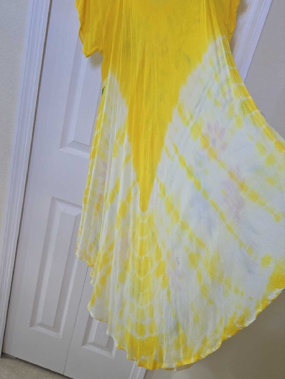 Embellished Yellow Floral Handkerchief Hem  Dress - Picture 9 of 10